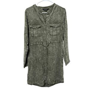 Velvet Heart NEW Women’s Dress Sz Small Olive Green Distressed Button Drawstring